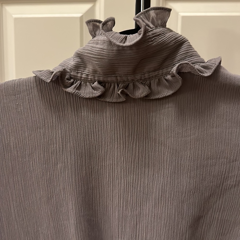 Alice Temperley for Target women’s Ruffled Victorian Gray Buttoned Blouse - Picture 15 of 17
